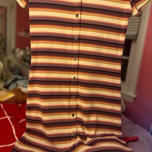 Striped Button-Down Dress